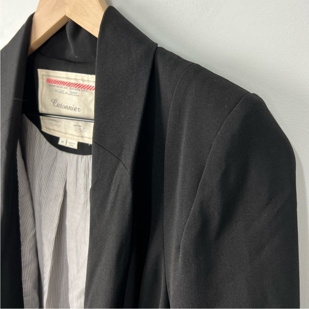 Anthropologie Cartonnier Open Front Blazer Jacket | Black | XS - Picture 4 of 8